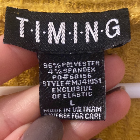 Timing mustard yellow cardigan with pockets size large - Picture 3 of 4